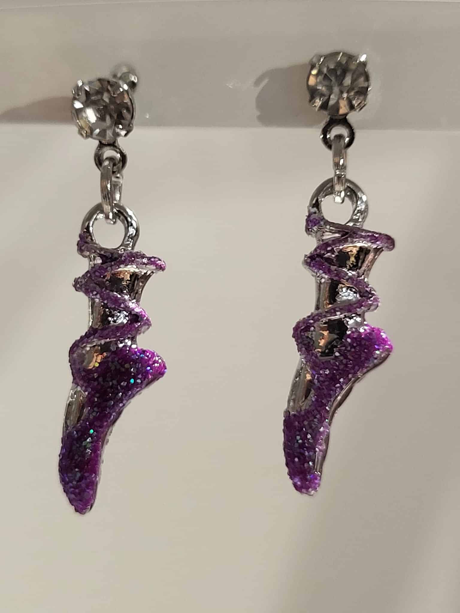 Boucles D'oreilles Danse Paillettes Et Strass – Image 2