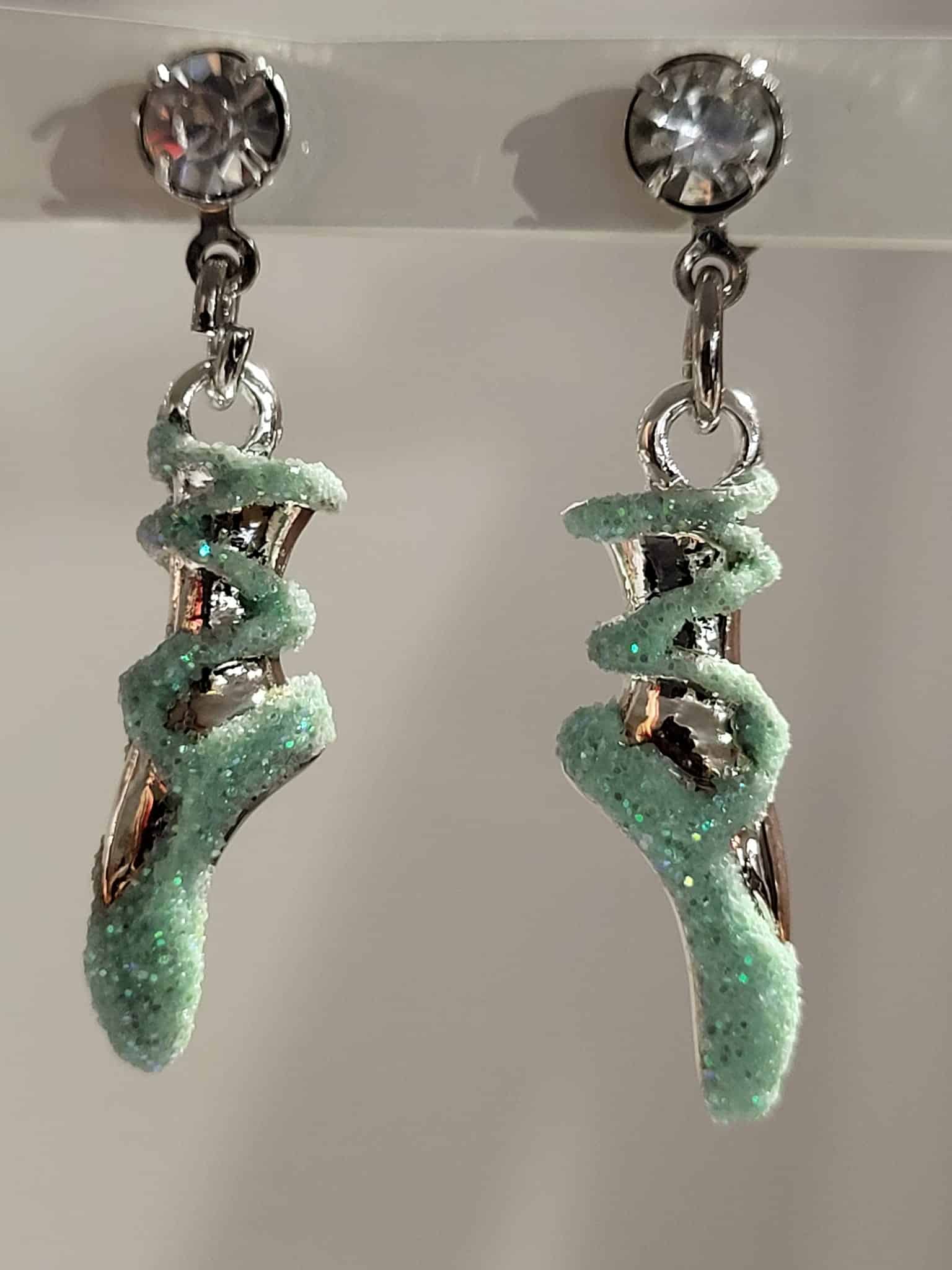 Boucles D'oreilles Danse Paillettes Et Strass – Image 4
