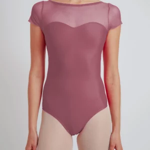 Justaucorps manches courtes bi-matière avec résille "Repetto"